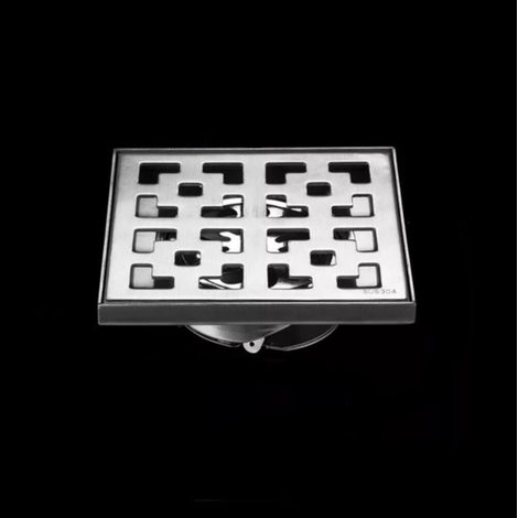 Silver 12×12cm Siphon De Sol Exterieur,Siphon de Sol Et Écoulement De Douche,Siphon Sol D'évacuation,Siphon avec Arrêt du Parfum et Tamis à (1/5)