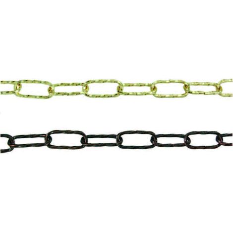 Catena ritorta per lampadari 10 mt - Specifiche: Ø mm 3,5x45x20 in ferro ottonato