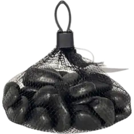 Pierres de fleuve noires Terrarium 16-36 mm - Filet 1KG