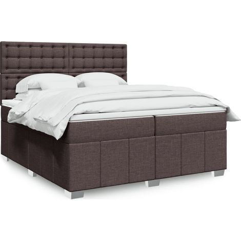 Boxspringbett mit Matratze Dunkelbraun 200x200 cm Stoff (1/5)