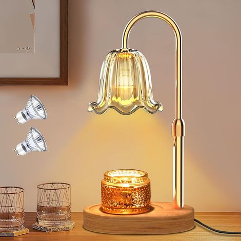 Lampe réchauffeuse de Bougies avec variateur, minuterie et 2 Ampoules, Lampe à Bougie Fleur réglable en Hauteur, Lampe chauffante électrique pour récipients en Cire, Cadeaux d'anniversaire (1/5)