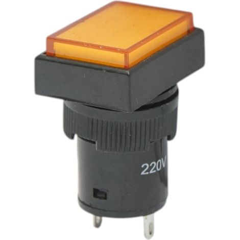 Indicatore di segnale industriale LED giallo 220V Ø 16mm quadrato Breckner Germany (1/4)