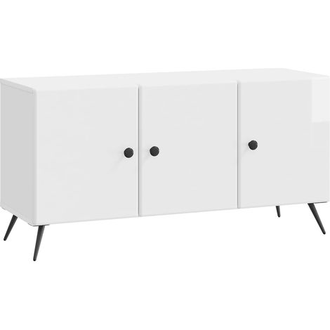 TV Cabinet High Gloss White 99 x 34.5 x 50 cm Engineered Wood vidaXL