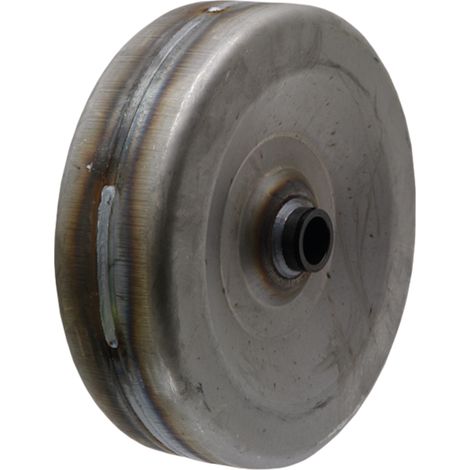 Rueda de repuesto, chapa metálica, patas de soporte, 310x90 mm, diámetro del eje 30 mm, diámetro del buje 110 mm