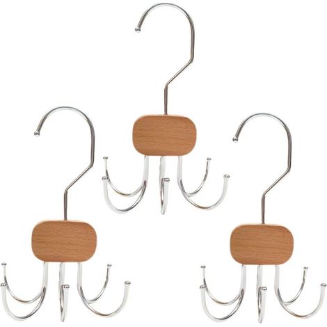 3 crochets rotatifs, étagère de rangement en acier inoxydable, porte-manteau multifonctionnel, convient pour la salle de bain et le dressing. (1/5)