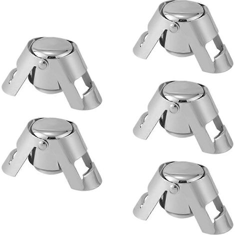 Acier inoxydable bouchon à vin Sealing bouchon champagne Sparkling Beverages 5 pièces Sealing bouchon bouteille (1/5)