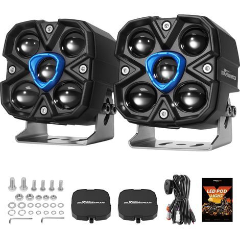 LED Driving Light White & Amber Combo For 4x4 Off Road Pickup Spot Beam 7800Lm (1/5)