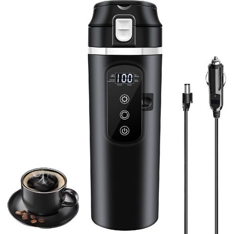 Longziming - Bouilloire électrique de voiture 500 ml – Mug de voyage portable avec commande tactile – Étanche et sans BPA – Idéale pour la voiture, le camping-car et les voyages (1/5)