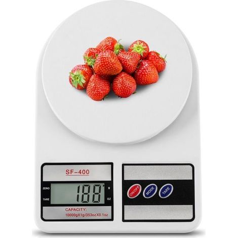 Balance de cuisine numérique - capacité de 10 kg avec unités oz/g Batterie remplaçable Idéale pour la préparation des repas (1/5)