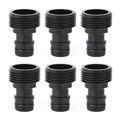 ® 3/4 pouce Mâle Adaptateur: pour Raccorder Des Dispositifs D'arrosage Avec Filetage Interne au Système, Extérieur de 26,5 mm (G 3/4") 6 Pièces Threaded 3/4″ Pack - (1/4)