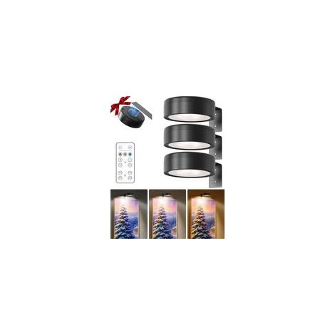 3 Pcs Luminaire Magnétique avec Télécommande, 3 Modes d'Éclairage pour Photos et Peintures Murales (1/5)