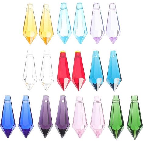 20 Pièces de Prismes en Verre Décoratifs Suspendus pour Lustres, Légers et Élégants, pour Décorer Lumières et Espaces à Embellir Couleur Aléatoire (1/5)