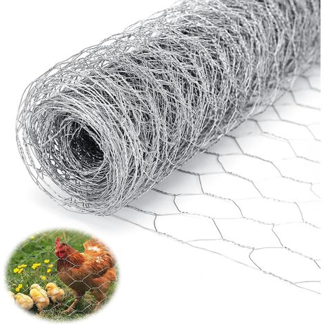 Grillage a Poule, 0.4 m x 10 m Grillage Galvanisé, Clôture de Poulet (1/5)