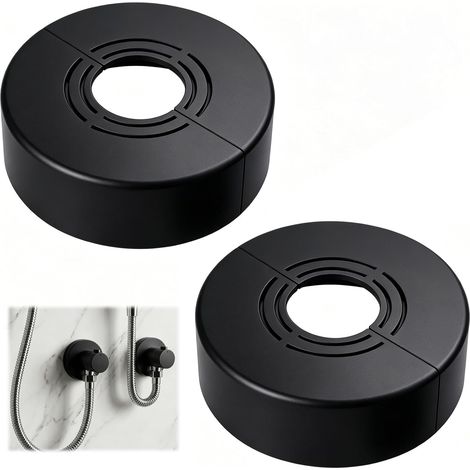 Lot de 2 Rosace Mitigeur Douche 3 Tailles en 1, Rosace Robinet Divisée pour Ø 20 mm/25 mm/32 mm, Cache Tuyau pour Radiateur, Robinet de Douche (1/5)
