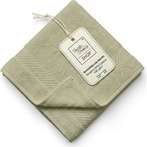Scendidoccia Bagno Oliva 50x70 Spugna Cotone 450 g/m² - Tappetino Doccia Made in Italy (1/5)