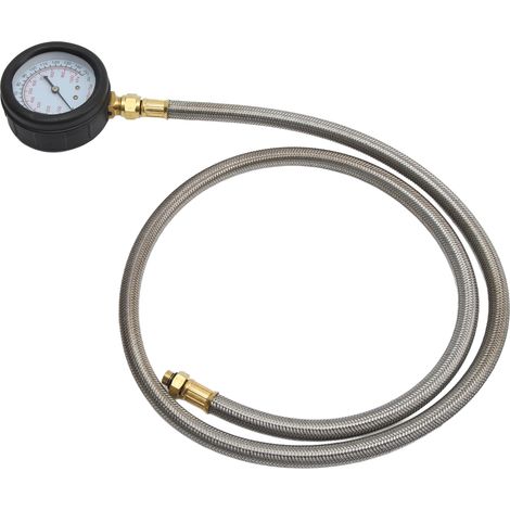 Kit de testeur de pression d'huile avec 15 adaptateurs, manomètre 0-150 psi, tuyau flexible, outil universel pour automobiles. (1/5)