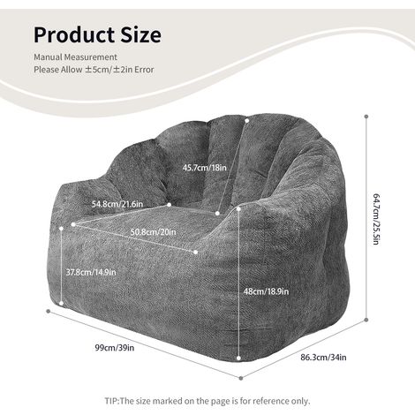 Fauteuil ergonomique rond en forme de haricots avec un contour complet du corps pour une relaxation et un confort polyvalents à la maison-Chi (1/5)
