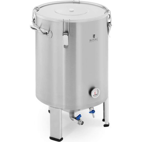 Tanque de fermentación fermentador de cerveza cónico de acero inoxidable (60 litros, rango de temperatura: 0-40 °C, termómetro: °C / °F, sistema de doble evacuación) 140004607 (1/5)