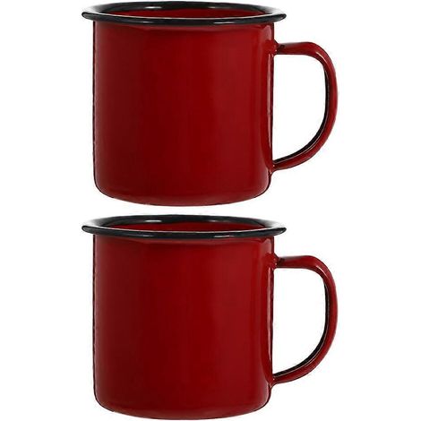 2er-Set Haushaltsmilchbecher, Vintage-Kaffeebecher, multifunktionale Kaffeetassen, Milchbehälter-6.5X6.5X6CM-Red (1/3)
