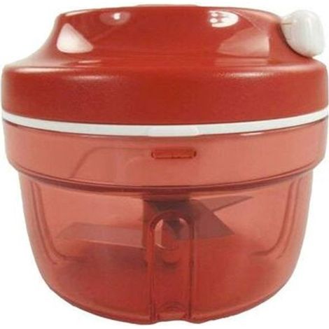 Picadora manual de alimentos，cortadora de verduras，picadora manual de verduras con alambre，cortadora de cebolla para verduras，color rojo (1/5)
