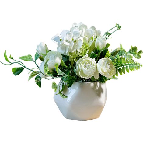 Plante Artificielle - Pot Céramique - Décoration Intérieure Salon Chambre Bureau - Hauteur 30 cm - 1 Pièce (1/5)