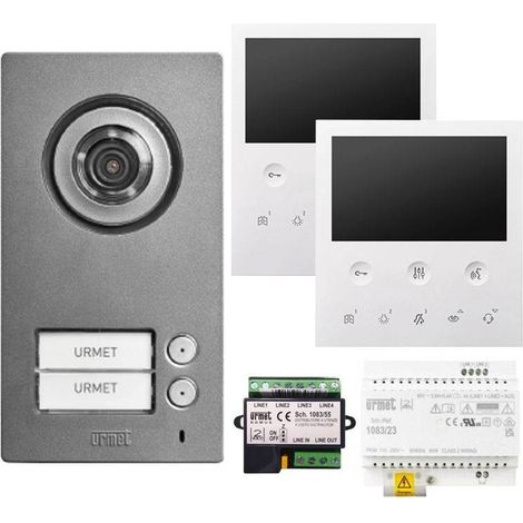 Kit Videocitofono Urmet 1784/782 Vog bifamiliare Urmet MIKRA2 e 1 VOG5 2Voice Bianco (1/6)
