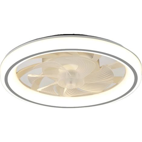 Ventilador de techo con luz, 6 velocidades de flujo de aire, control remoto, color gris. (1/2)