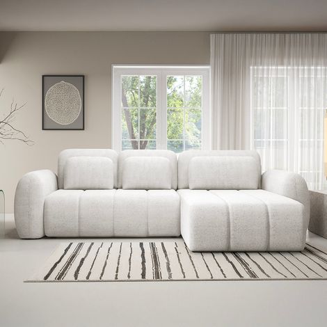 3-Sitzer-Wende- und -Schlaf-Ecksofa mit Bettkasten Cesar Weiß (1/5)