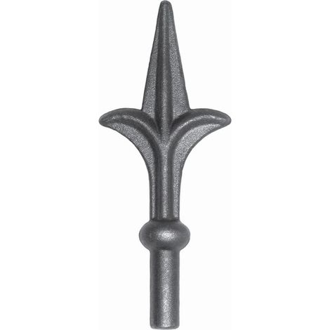 Pointe de lance - H200mm L83mm Ø18mm- Avec tige pour mâchonner dans un tube creux - Fer forgé - À souder - DECO FER FORGE