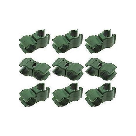 Connecteurs pour tuteurs de treillis, accessoires de tuteur en rotin grimpant, clips de fixation pour tuteur de jardin, verger, cage à tomates (11 mm), vert, 50 pièces (1/4)