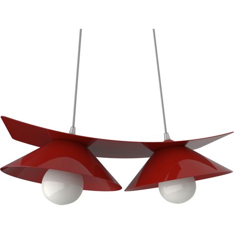 LUMICOM MILLER Sospensione, 2X E27, max 42W, metallo, rosso lucido, L.27cm (1/4)
