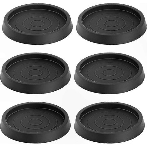 Embouts de pieds de chaise en silicone - Lot de 6 protections rondes pour meubles, 6,4 cm, compatibles avec la plupart des pieds de table, noirs (1/5)