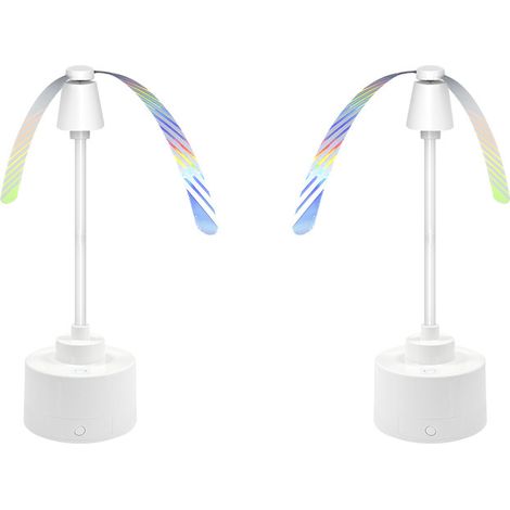 Ventilador de mesa antimoscas (2 unidades), repelente de moscas y mosquitos, para mesa o para colgar en picnics y barbacoas, repelente de mosquitos sin químicos (blanco) (1/5)