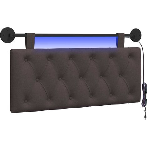 Maison Exclusive - Testiera sospesa Con luce LED Marrone Scuro Tessuto (1/5)