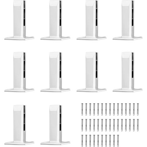 Mophorn Glasklemme 10 Stück quadratische Geländerhalterung für 0,31"-0,47" gehärtetes Glas, 304 Edelstahl, Glasregalklemme für Balkon, Garten, Treppe, Silber (1/5)