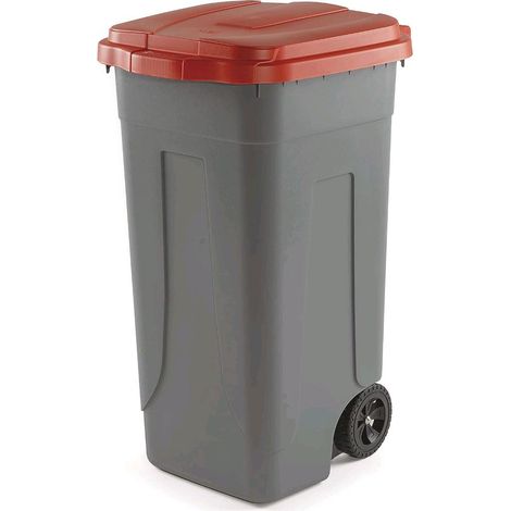 Pattumiera Bidone Portarifiuti per Raccolta Differenziata 100 Litri Colore ROSSO Colore Rosso (1/5)