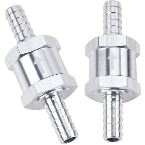 Lot de 2 clapets anti-retour unidirectionnels pour conduite de carburant, 3/8 ", 10mm, anti-retour, Diesel, aluminium, argent (1/5)