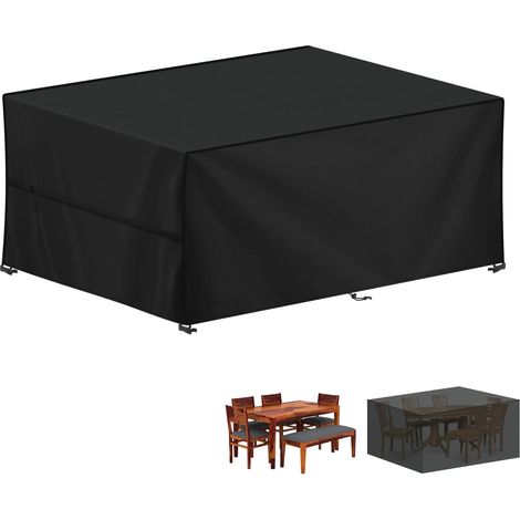 Housse pour Mobilier de Jardin, 420D Oxford Bâche Table de Jardin Imperméable Housse Table Jardin Bache de Protection Exterieur Salon de Jardin pour Table, Chaise et Canapé, 230x130x95cm (1/5)