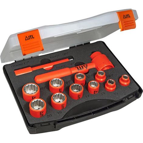ITL 12 Piece Insulated 3/8in Drive Socket Set - Durable Tool Kit