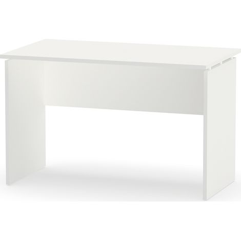Bureau coloris blanc - Hauteur 76 x Longueur 120 x Profondeur 68 cm -PEGANE- (1/4)