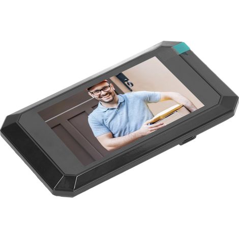 Sonnette vidéo intelligente de 3,97 pouces avec judas, caméra de judas, capture d'image automatique lorsqu'une personne entre, angle de vision ultra-large de 135°, analyse automatique des capteurs, vi (1/5)