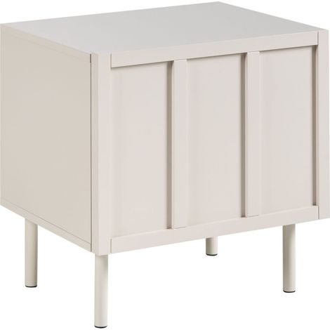 Comodino MDF Gambe in metallo 2 ripiani Cashmere Camera da letto Beige chiaro Clunes