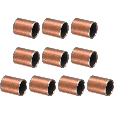Paliers lisses 10x12x15mm - Lot de 10 - Acier carbone et bronze - Sans huile pour glissement - Industrie et mécanique - 10mm alésage (1/4)
