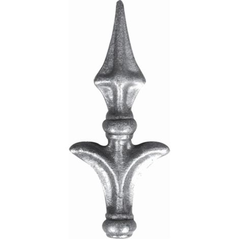 Pointe de lance sophistiquée - Hauteur 160mm largeur 70mm base ronde pleine Ø20mm - Fer forgé - À souder - DECO FER FORGE