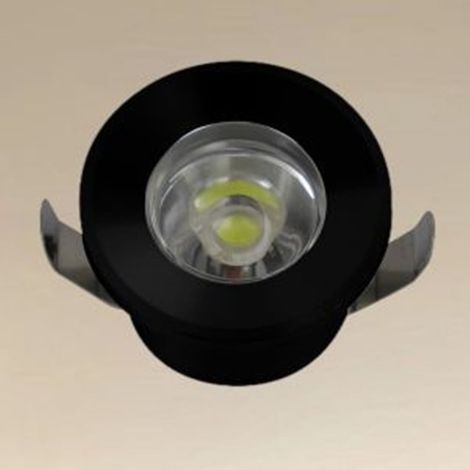 TrAdE Shop Traesio - Faretto 1w Led Incasso A Soffitto Ip20 Nero Mini Spot Segnapassi Luce Naturale 00298 - (1/4)