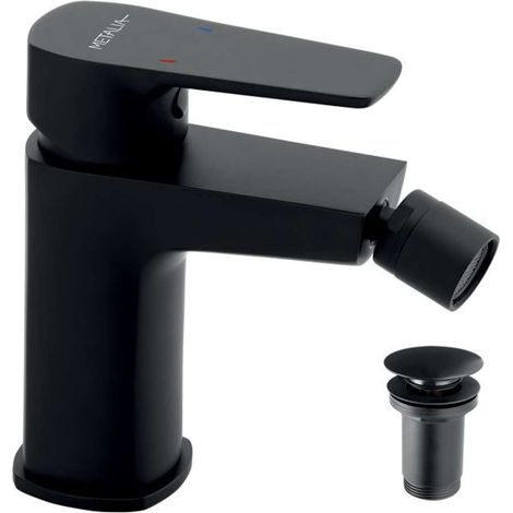 Novaservis Metalia 58 - Grifo de bidé, con desagüe, negro 58011,5