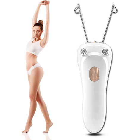 Épilateur électrique à fil - Rechargeable par USB - Technologie de fil de coton pour une épilation du visage sans effort - Sûr, durable et facile à utiliser - Disponible en or et rose (1/5)