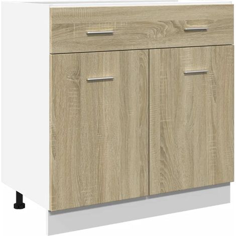 Mueble bajo de cocina moderno con cajones 80 x 46 x 81 cm gran capacidad de almacenamiento madera de roble Sonoma 020049689 (1/5)