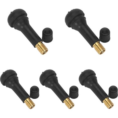 Lot de 5 valves de roue universelles, valves en caoutchouc 413, valves de pneu de voiture, bouchon de valve tubeless pour pneu de voiture, noir