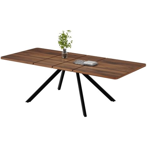 Table de salle à manger extensible à trois longueurs (160/200/240 x 90 cm), pour 6 à 10 personnes design rectangulaire avec pieds en métal et style minimaliste convient aux salles à manger ou aux cu (1/5)